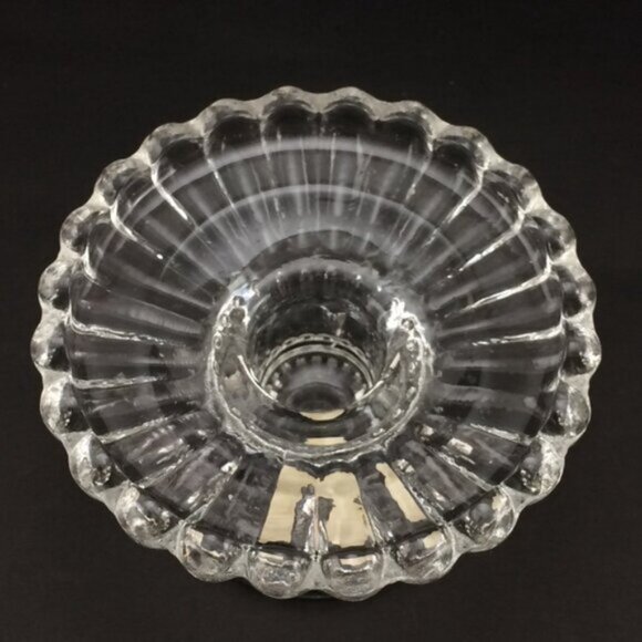 2 Partylite Clear Glass Pedestal Base Candle Holders  For 2 Sizes Taper Pillar - Picture 13 of 14